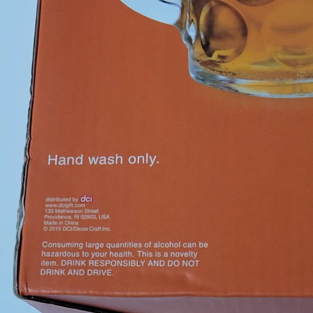 Oggi XL Beer Mug - Clear